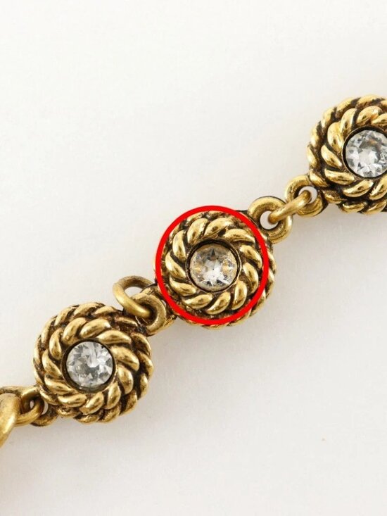 CHANEL Chain belt belt vintage Plated Gold/Rhinestone Women